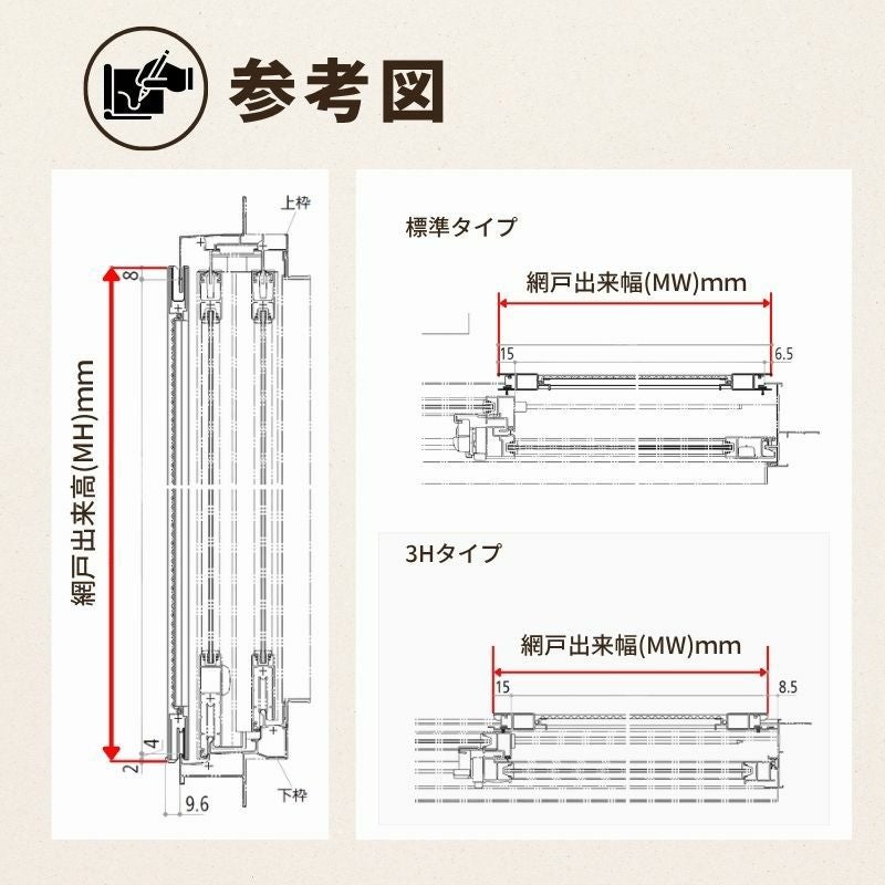 YKKap スライド網戸V2 XMH オーダーサイズ 出来幅MW501~600mm 出来高MH901~1000mm  引違い網戸 2枚建て用…