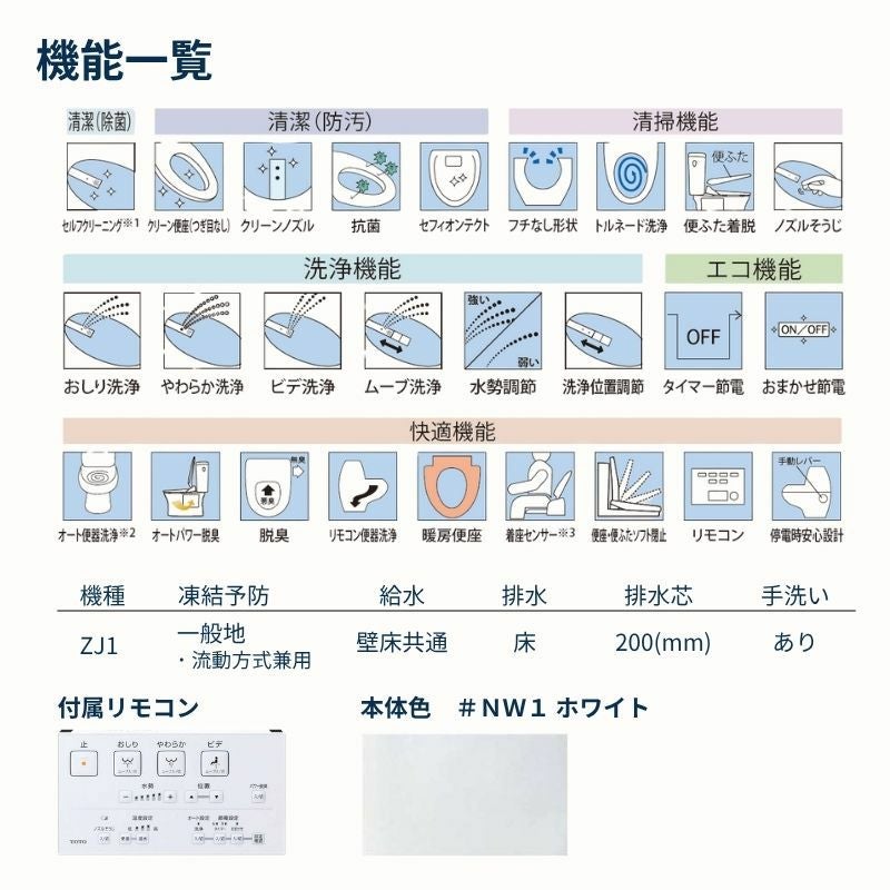 【在庫限り】TOTO トイレ ZJ1 ウォシュレット一体形便器 手洗い付 ces9151#nw1 トートー  節水 エコ シャワートイレ お掃除ラクラク シンプル デザイン リフォーム DIY