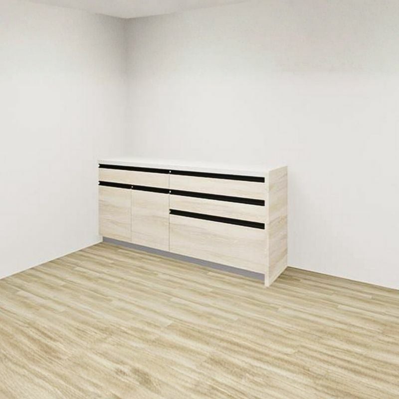 カップボード ラクエラ 間口165cm(90+75cm) フロアカウンター キッチンボード カウンター高さ85cm 奥行45cm W1650mm クリナップ コンフォート 食器棚 シンプル