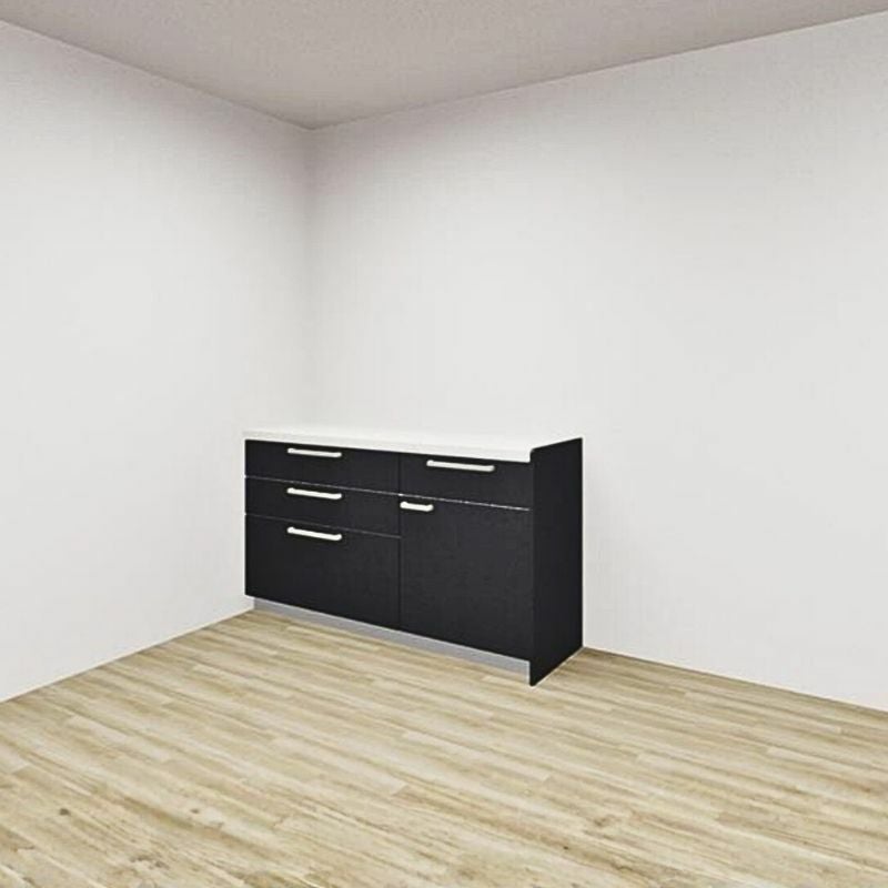 カップボード ラクエラ 間口150cm(90+60cm) フロアカウンター キッチンボード カウンター高さ85cm 奥行45cm W1500mm クリナップ シンシア 食器棚 シンプル