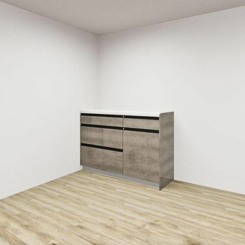 カップボード ラクエラ 間口150cm(90+60cm) ハイフロアカウンター キッチンボード カウンター高さ99cm 奥行45cm W1500mm クリナップ グランド 食器棚