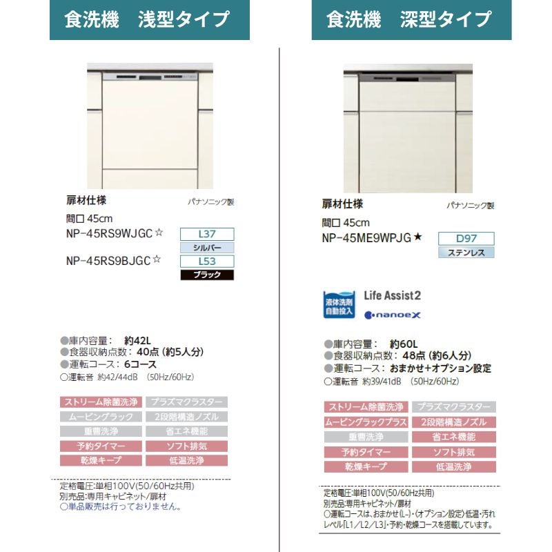 システムキッチン シエラ W1998mm アイランド I型基本プラン 食洗機付き 間口199.8cm 奥行97/75cm グループ3 リクシル 流し台