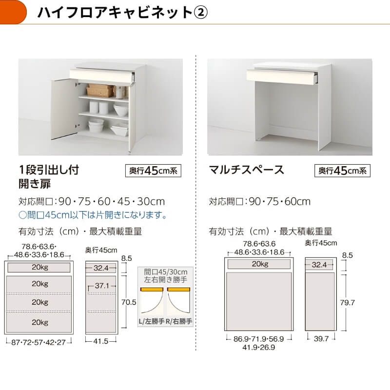 26年新モデル カップボード シエラ 間口225cm(75+75+75cm) ハイフロアキャビネット 壁付け型 カウンター高さ99cm 奥行45cm W2250mm グループ3 LIXIL リクシル 食器棚 ロータイプ キッチン収納 キッチンボード セミオーダー 施主支給 リフォーム DIY