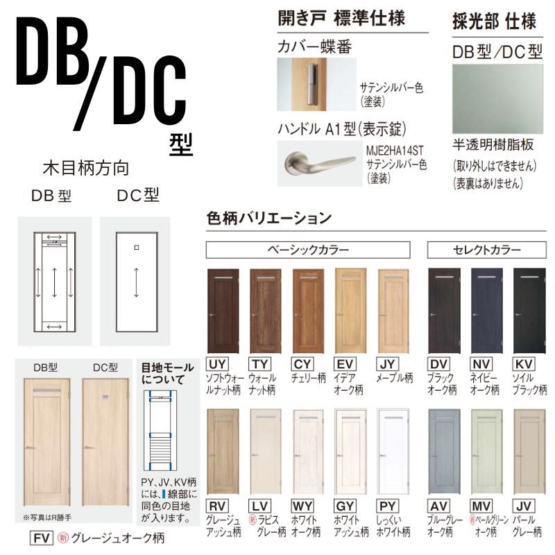 【オーダーサイズ】パナソニック ベリティス 片開きドア 洗面タイプ DC型  UW500～956 UH1700～2400mm スタンダードレーベル 固定枠 内装ドア 建具 DIY