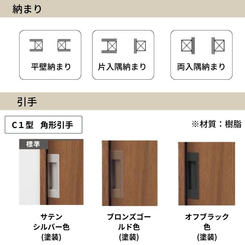 【オーダーサイズ】 パナソニック ベリティス クローゼットドア 3枚連動引き戸 PA(フラットタイプ) UW1709～2541×UH2036～2400 収納 建具 特注リフォーム DIY