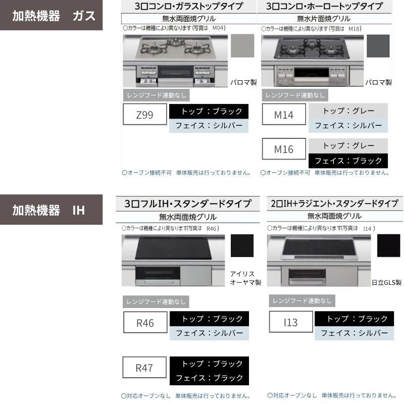 システムキッチン リクシル ノクト 壁付I型 W2100mm 基本プラン 3口コンロ 間口幅210×奥行60cm 食洗機なし 吊戸棚付 グル…