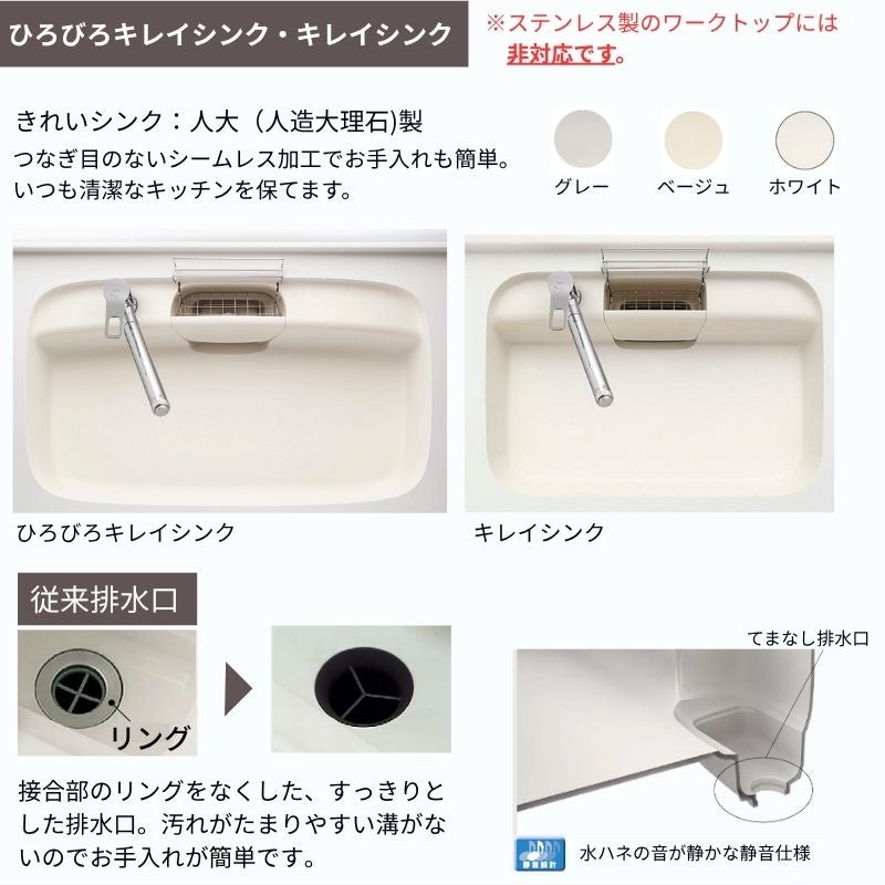 システムキッチン リクシル ノクト 壁付I型 W2700mm 基本プラン 3口コンロ 間口幅270×奥行60cm 食洗機付 吊戸棚付 グループ1 LIXIL 流し台 リフォーム
