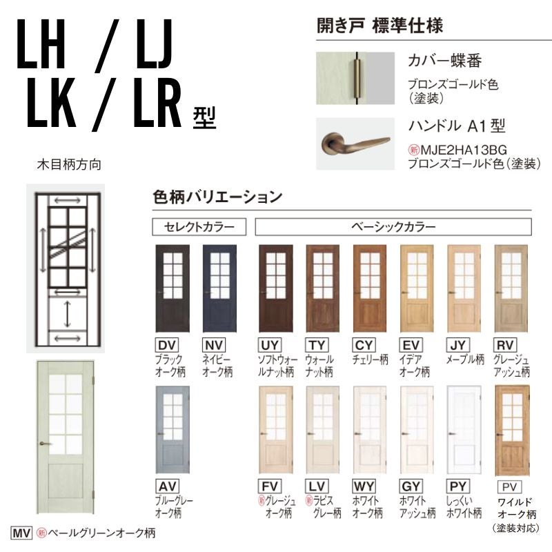 パナソニック ベリティス 片開きドア クラフトレーベル 採光タイプ LH/LJ/LK/LR型 UW735/755/780/825/875×UH2035mm 固定枠 2ｍ高 Panasonic 内装ドア 建具 DIY