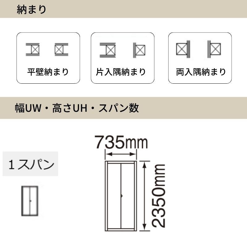 パナソニック ベリティス クローゼットドア 折れ戸 2枚 PL型 (ルーバー調タイプ) UW735 UH8尺(2350) ノンレール 収納 建具 リフォーム DIY Panasonic