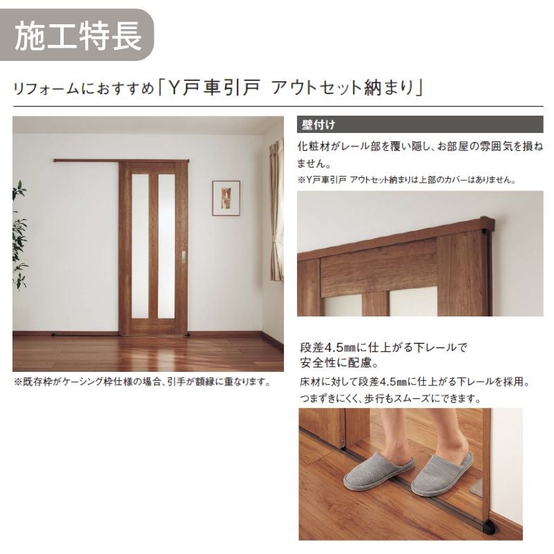 室内引戸 Y戸車引戸 アウトセット納まり ベリティス PA型 見えがかり幅780mm×UH2035mm 壁付け スタンダードレーベル パナソニック おしゃれ リフォーム DIY