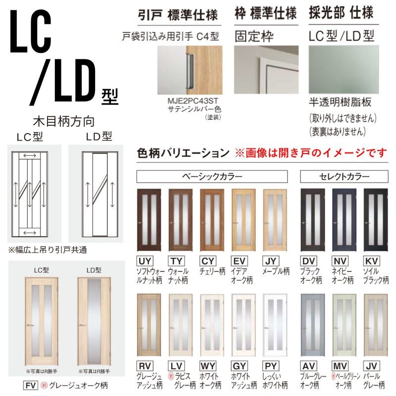 室内引戸 上吊り引戸 戸袋引込み ベリティス 採光タイプLD型 UW1645mm×UH2035mm 固定枠 スタンダードレーベル パナソニック おしゃれ リフォーム DIY