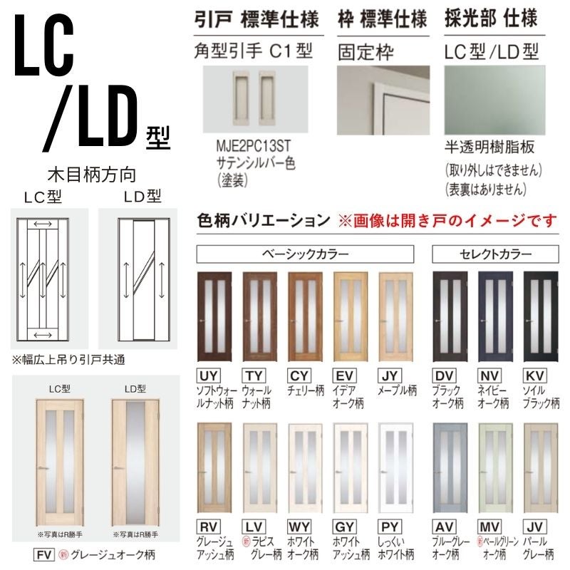 室内引戸 上吊り引戸 3枚連動引違い ベリティス 採光タイプ LC型 UW2430mm×UH2035mm 固定枠 スタンダードレーベル パナソニック おしゃれ リフォーム DIY