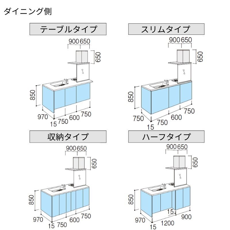 システムキッチン リクシル ノクト ペニンシュラI型 W2124mm 基本プラン 3口コンロ 間口幅212.4×奥行75/97cm 食洗機付 グループ1 LIXIL 流し台 リフォーム