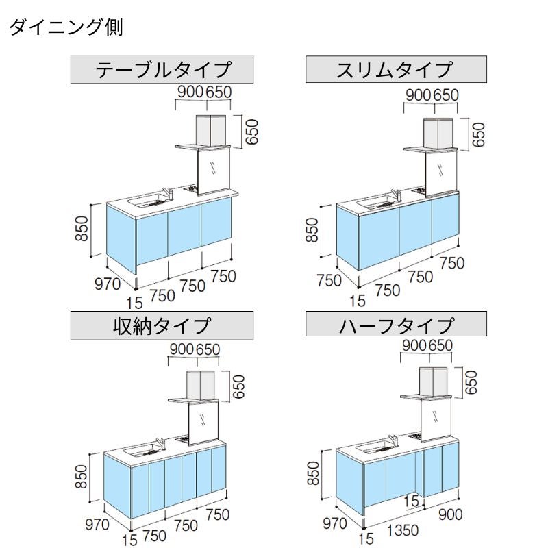 システムキッチン リクシル ノクト ペニンシュラI型 W2274mm 基本プラン 3口コンロ 間口幅227.4×奥行75/97cm 食洗機付 グループ4 LIXIL 流し台 リフォーム