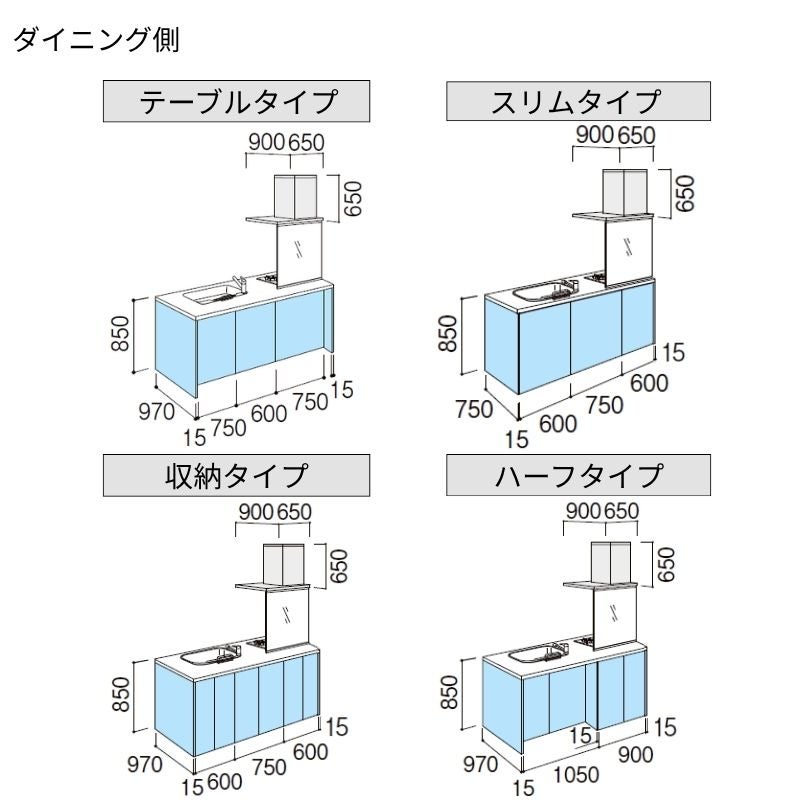 システムキッチン リクシル ノクト アイランドI型 W1998mm 基本プラン 3口コンロ 間口幅199.8×奥行75/97cm 食洗機付 グループ3 LIXIL 流し台 リフォーム