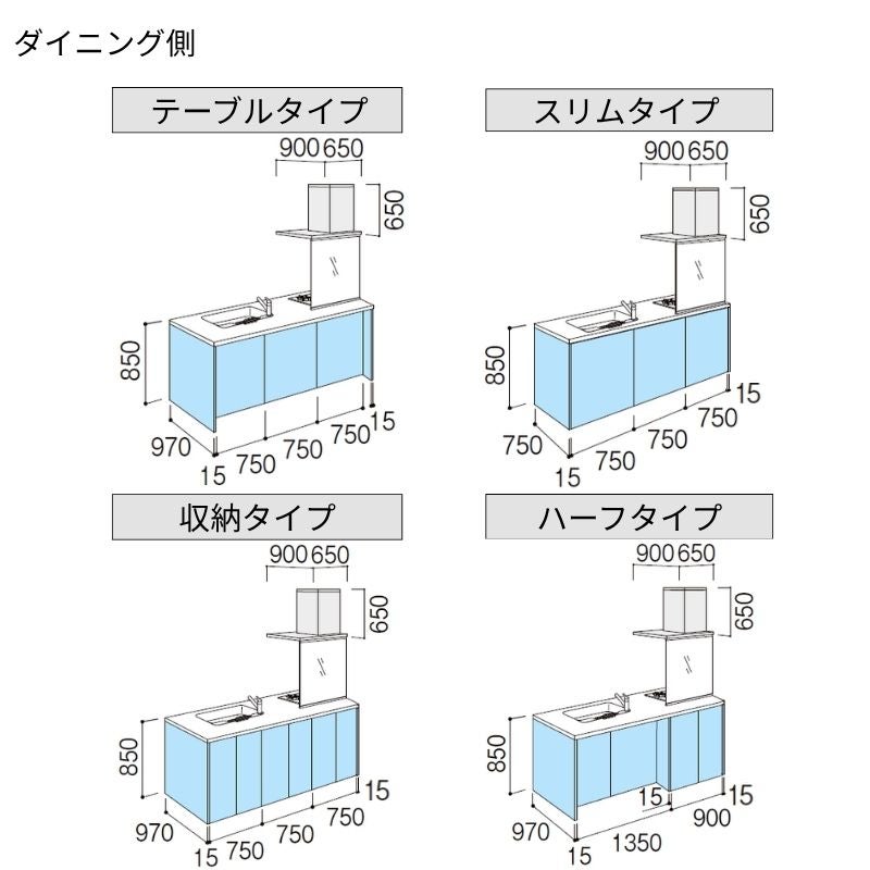システムキッチン リクシル ノクト アイランドI型 W2298mm 基本プラン 3口コンロ 間口幅229.8×奥行75/97cm 食洗機付 グループ1 LIXIL 流し台 リフォーム
